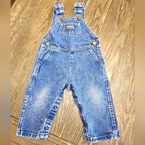 Vintage OshKosh B’Gosh Vestbak Unisex Denim Blue Jean Overalls 12 M
